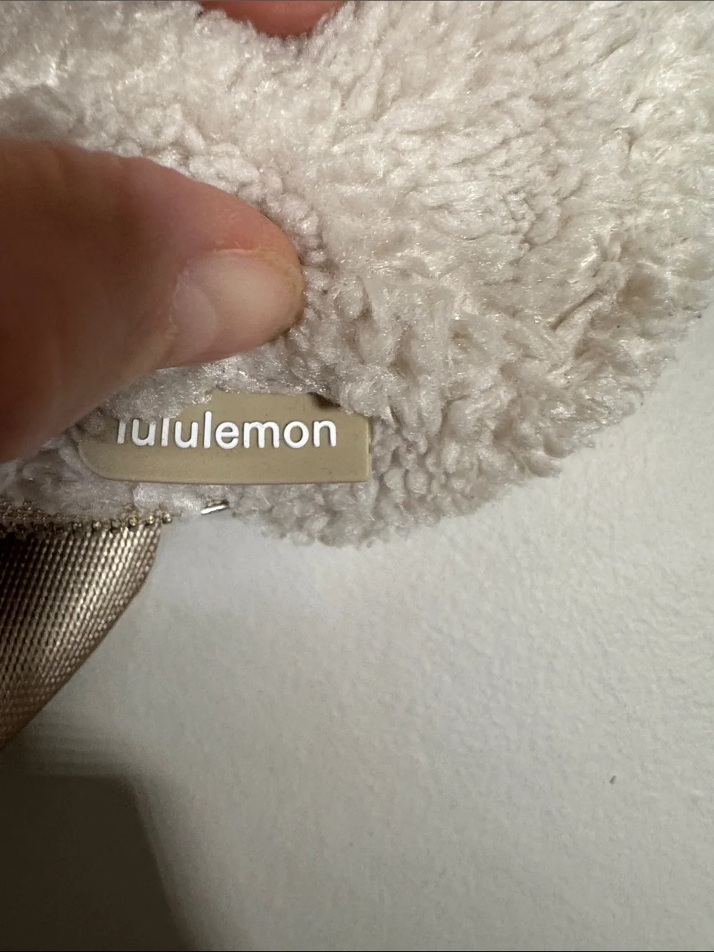 Lululemon Cream Sherpa Fleece Everywhere Belt Bag Gold Hardware